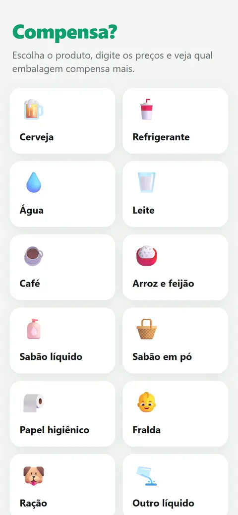 Compensa? app home screen on a phone